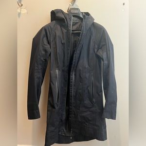 Black Lululemon rain jacket